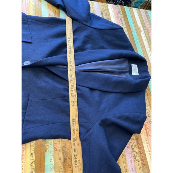 Vintage Pendleton 100% Virgin Wool Blazer Women Sz 18 USA One Button Navy Blue - Picture 11 of 14
